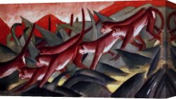 Franz Canvas Paintings - Affenfries by Franz Marc