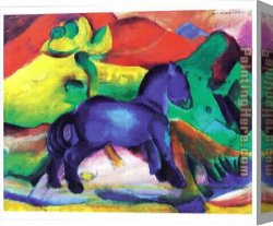 Franz Canvas Paintings - Blaues Pferdchen by Franz Marc