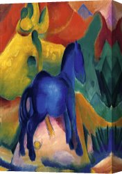 Marc Canvas Paintings - Blue Horses by Franz Marc