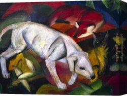 Franz Canvas Paintings - Hund Fuchs und Katze by Franz Marc