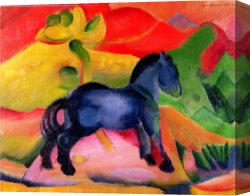 Marc Canvas Paintings - Little Blue Horse by Franz Marc