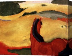 Franz Canvas Paintings - Pferd in Landschaft by Franz Marc