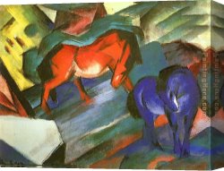 Marc Canvas Paintings - Red and Blue Horse by Franz Marc