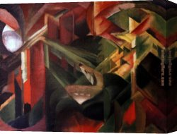 Franz Canvas Paintings - Reh im Klostergarten by Franz Marc