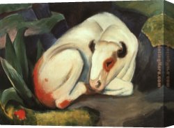 Franz Canvas Paintings - The Bull by Franz Marc