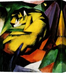 A Tiger And a Serpent Canvas Paintings - Tiger by Franz Marc