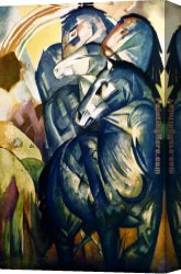 Franz Canvas Paintings - Turm der blauen Pferde by Franz Marc