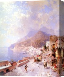 Amalfi Dia Cappuccini 1 Canvas Paintings - Amalfi by Franz Richard Unterberger