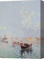 Richards Canvas Paintings - View to Saint Mark's Square, Venice by Franz Richard Unterberger