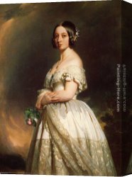 Franz Canvas Paintings - Queen Victoria by Franz Xavier Winterhalter