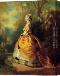 Marie Canvas Paintings - The Empress Eugenie a la Marie-Antoinette by Franz Xavier Winterhalter
