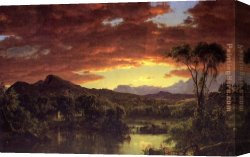 Edwin Canvas Paintings - A Country Home by Frederic Edwin Church
