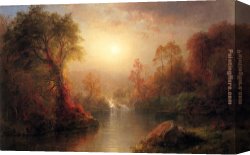 Autumn Canvas Paintings - Autumn by Frederic Edwin Church