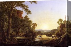 Edwin Canvas Paintings - Hooker and Company Journeying by Frederic Edwin Church
