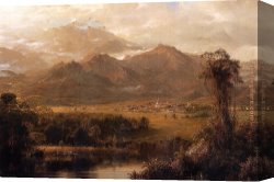 Hunter Mountain, Twilight Canvas Paintings - Mountains of Ecuador by Frederic Edwin Church