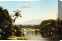 Scene Canvas Paintings - Scene on the Magdalena by Frederic Edwin Church
