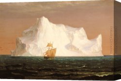 Edwin Canvas Paintings - The Iceberg by Frederic Edwin Church