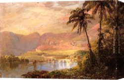 Evening Landscape at East Bergholt Canvas Paintings - Tropical Landscape by Frederic Edwin Church