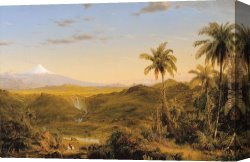 Edwin Canvas Paintings - View of Cotopaxi by Frederic Edwin Church
