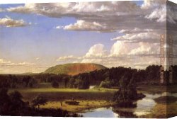 Virgin of The Rocks Canvas Paintings - West Rock, New Haven by Frederic Edwin Church