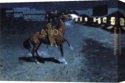 Town Canvas Paintings - An Arguement with the Town Marshall by Frederic Remington