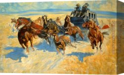 The Night Patrol at Smyrna Canvas Paintings - Downing the Night Leader by Frederic Remington