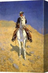 Portrait of Suzy Solidor Canvas Paintings - Self Portrait on a Horse by Frederic Remington
