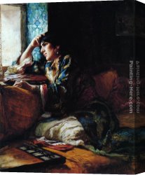 Frederick Arthur Bridgman Canvas Paintings - Aicha, a Woman of Morocco by Frederick Arthur Bridgman