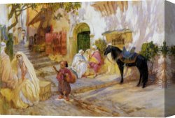 Frederick Arthur Bridgman Canvas Paintings - An Algerian Street by Frederick Arthur Bridgman