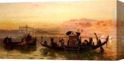 Frederick Arthur Bridgman Canvas Paintings - Cleopatra's Barge by Frederick Arthur Bridgman