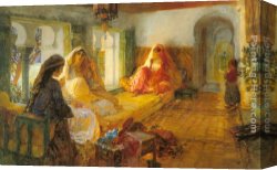 Frederick Arthur Bridgman Canvas Paintings - In The Seraglio by Frederick Arthur Bridgman
