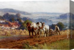 Frederick Arthur Bridgman Canvas Paintings - Plowing the Field by Frederick Arthur Bridgman