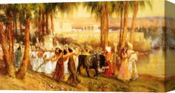 Frederick Arthur Bridgman Canvas Paintings - Procession in Honor of Isis by Frederick Arthur Bridgman