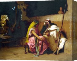 Frederick Arthur Bridgman Canvas Paintings - Tete a Tete by Frederick Arthur Bridgman