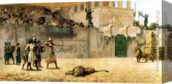 Napoleon, King of Italy Canvas Paintings - The Diversion of an Assyrian King by Frederick Arthur Bridgman