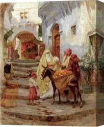 Frederick Arthur Bridgman Canvas Paintings - The Orange Seller by Frederick Arthur Bridgman