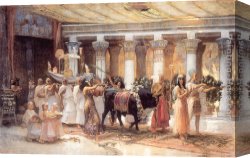 Frederick Arthur Bridgman Canvas Paintings - The Procession of the Sacred Bull Anubis by Frederick Arthur Bridgman
