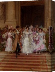 Wedding Canvas Paintings - The Wedding, Church Of St. Roch, Paris by Frederick Hendrik Kaemmerer