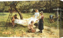 A Holiday Gathering Canvas Paintings - An Apple-gathering by Frederick Morgan