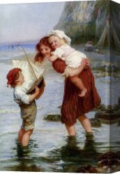 Frederick Canvas Paintings - At Scarborough by Frederick Morgan