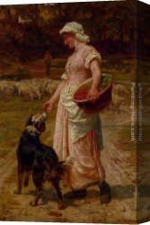 Which One Do You Love Best Canvas Paintings - Love Me, Love My Dog by Frederick Morgan