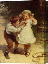 Childhood Sweethearts Canvas Paintings - Sweethearts by Frederick Morgan