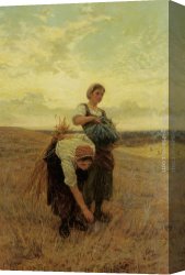 Frederick Canvas Paintings - The Gleaners by Frederick Morgan