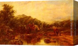 Watts Canvas Paintings - A Mill Stream Among The Hills by Frederick Waters Watts