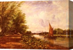 Watts Canvas Paintings - The Riverbank by Frederick Waters Watts