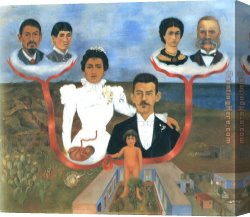 Pear Tree Canvas Paintings - Family Tree My Grandparents My Parents and I by Frida Kahlo