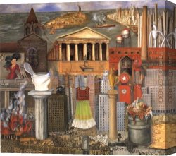 Under The Blossom That Hangs on The Bough Canvas Paintings - My Dress Hangs There by Frida Kahlo