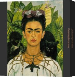 Portrait of Suzy Solidor Canvas Paintings - Self Portrait 1-1940 by Frida Kahlo