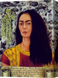 Portrait of Suzy Solidor Canvas Paintings - Self Portrait with Loose Hair by Frida Kahlo