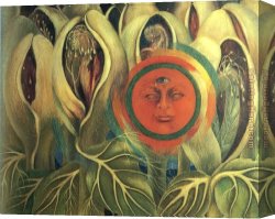 Frida Canvas Paintings - Sun and Life by Frida Kahlo